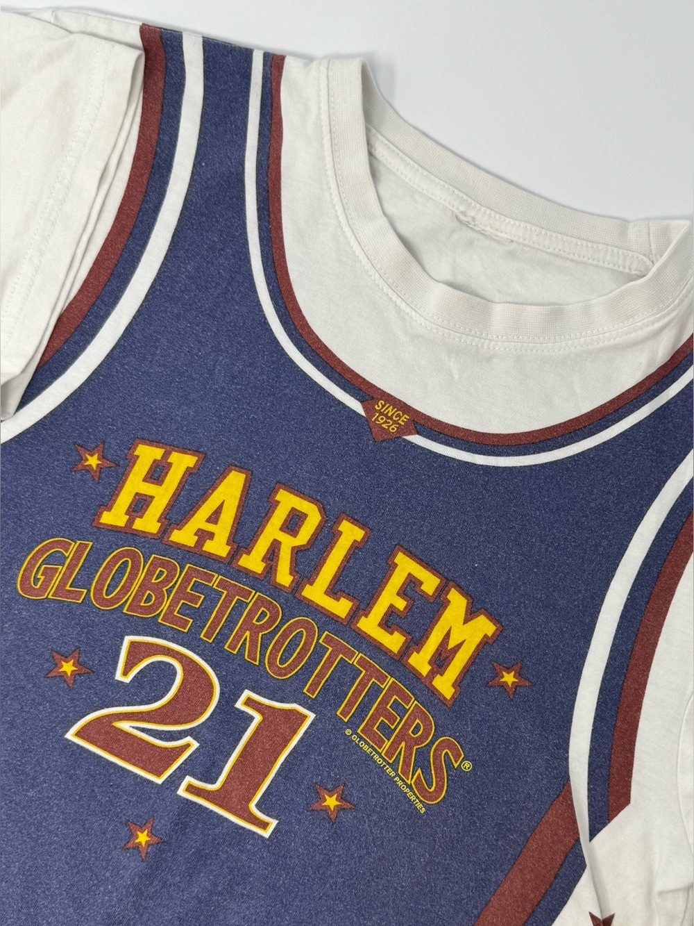 Y2K Harlem Globetrotters Youth Medium #21 “Special K” Graphic Jersey Tee AOP